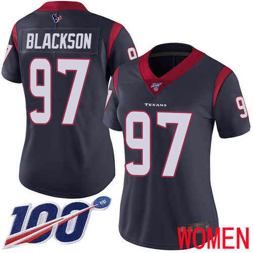 Houston Texans Limited Navy Blue Women Angelo Blackson Home Jersey NFL Football 97 100th Season Vapor Untouchable